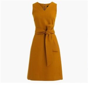 JCrew 8P Mustard Sleeveless Dress with belt